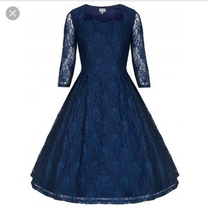 Dark blue lace dress